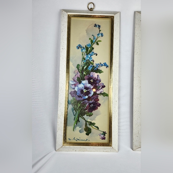 Vintage Lithograph Set Orange & Yellow Purple & Blue Bouquets by Catherine Klein - Picture 8 of 14